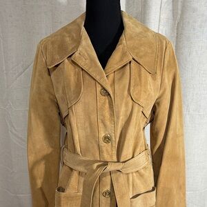 Vintage 70s Breier of Amsterdam Tan Suede Women’s Long Coat